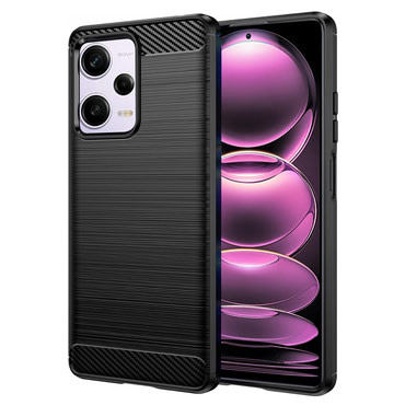TPU gel ovitek "Brushed Carbon" za Xiaomi Redmi Note 12 Pro 5G - črn