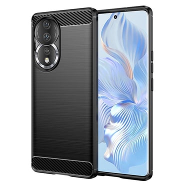 TPU gel ovitek "Brushed Carbon" za Honor 90 - črn