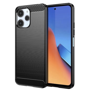 TPU gel ovitek "Brushed Carbon" za Xiaomi Redmi 12 4G / 5G - črn