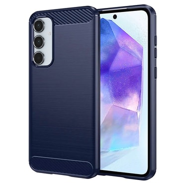 TPU gel ovitek "Brushed Carbon" za Samsung Galaxy A55 - moder