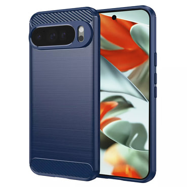 TPU gel ovitek "Brushed Carbon" za Google Pixel 9 Pro XL - moder