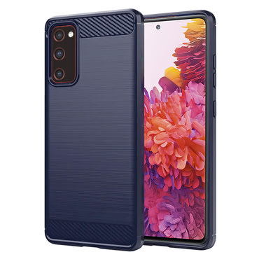 TPU gel ovitek "Brushed Carbon" za Samsung Galaxy S20 FE - moder
