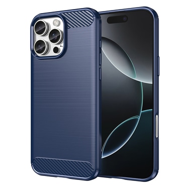 TPU gel ovitek "Brushed Carbon" za iPhone 16 Pro - moder