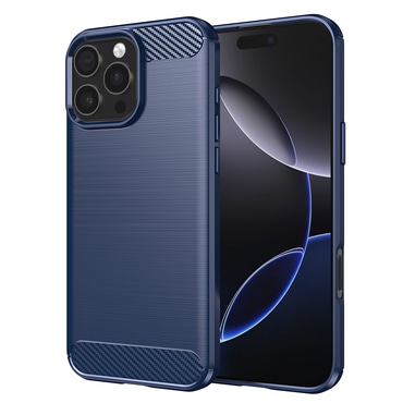 TPU gel ovitek "Brushed Carbon" za iPhone 16 Pro Max - moder