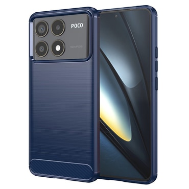 TPU gel ovitek "Brushed Carbon" za Xiaomi Poco F6 Pro - moder