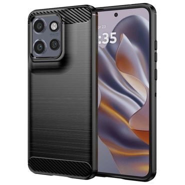 TPU gel ovitek "Brushed Carbon" za Motorola Edge 50 Neo - črn
