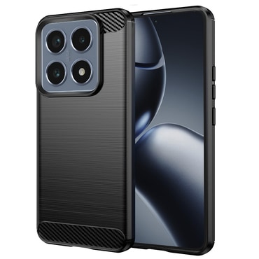 TPU gel ovitek "Brushed Carbon" za Xiaomi 14T Pro - črn