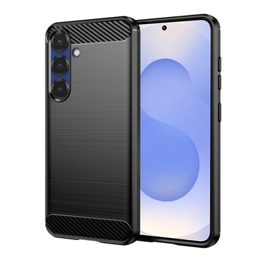 TPU gel ovitek "Brushed Carbon" za Samsung Galaxy S25 - črn