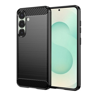 TPU gel ovitek "Brushed Carbon" za Samsung Galaxy S25 Plus - črn