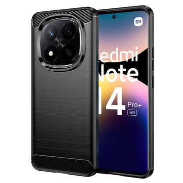 TPU gel ovitek "Brushed Carbon" za Xiaomi Redmi Note 14 Pro Plus 5G - črn