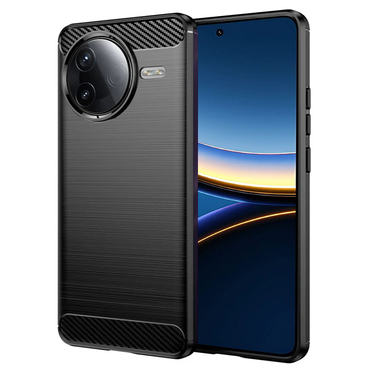 TPU gel ovitek "Brushed Carbon" za Xiaomi Poco F7 Pro - črn