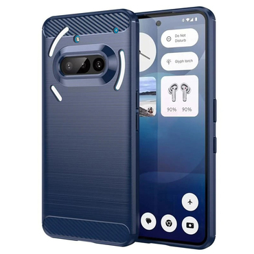 TPU gel ovitek "Brushed Carbon" za Nothing Phone (3a) - moder