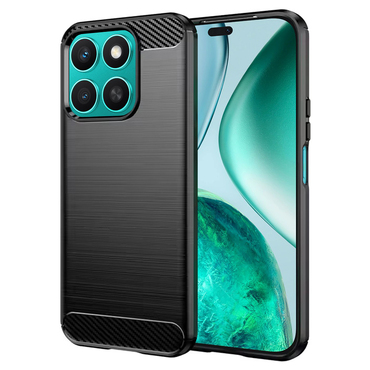 TPU gel ovitek "Brushed Carbon" za Honor X8c - črn