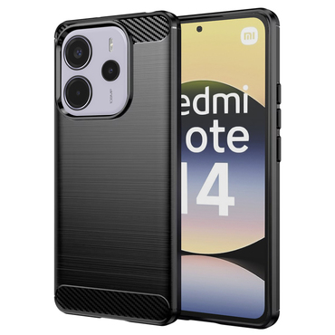 TPU gel ovitek "Brushed Carbon" za Xiaomi Redmi Note 14 4G - črn