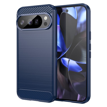 TPU gel ovitek "Brushed Carbon" za Google Pixel 10 / 10 Pro - moder