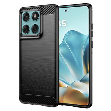 TPU gel ovitek "Brushed Carbon" za Motorola Edge 60 / 60 Fusion - črn