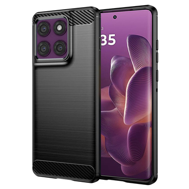 TPU gel ovitek "Brushed Carbon" za Motorola Edge 60 Pro - črn
