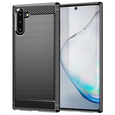 TPU gel ovitek "Brushed Carbon" za Samsung Galaxy Note 10 - črn