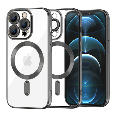 Ovitek Techsuit "Luxury Crystal MagSafe" za iPhone 12 Pro Max - črn