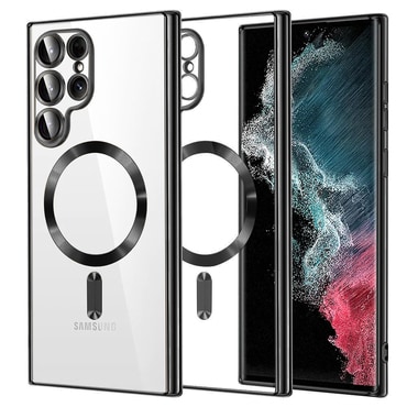 Ovitek Techsuit "Luxury Crystal MagSafe" za Samsung Galaxy S22 Ultra - črn