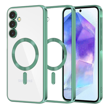Ovitek Techsuit "Luxury Crystal MagSafe" za Samsung Galaxy A55 - svetlo zelen