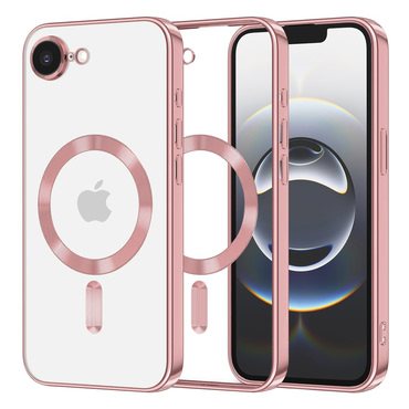 Ovitek Techsuit "Luxury Crystal MagSafe" za iPhone 16e / 17e - roza