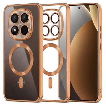 Ovitek Techsuit "Luxury Crystal MagSafe" za Xiaomi Redmi Note 15 Pro Plus / Poco M8 Pro - oranžen