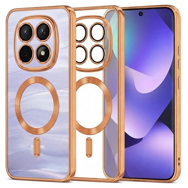Ovitek Techsuit "Luxury Crystal MagSafe" za Xiaomi Redmi Note 15 4G / Redmi Note 15 5G / Poco M8 - oranžen