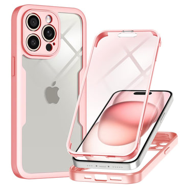 Hibridni Full body ovitek Techsuit "ColorVerse 360" za iPhone 15 Pro Max - pink