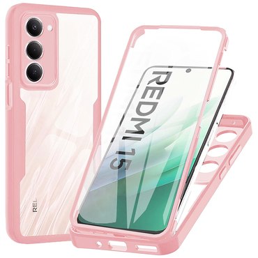 Hibridni Full body ovitek Techsuit "ColorVerse 360" za Xiaomi Redmi 15 5G / 4G - pink