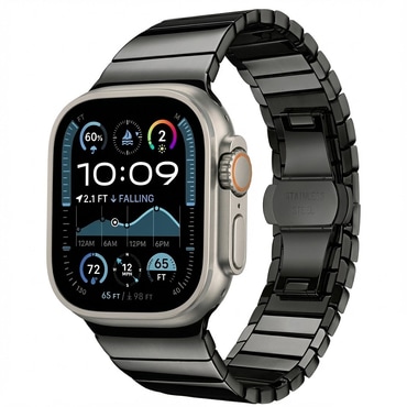 Kovinski pas Techsuit "W012" za Apple Watch (42 / 44 / 45 / 46 / 49mm) - črn