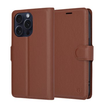 Etui Techsuit "Leather Folio" za iPhone 15 Pro - rjav
