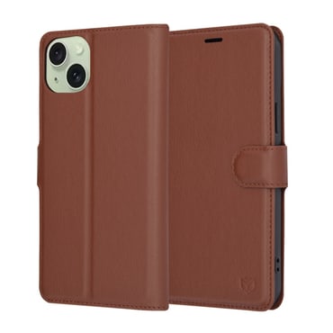 Etui Techsuit "Leather Folio" za iPhone 15 Plus - rjav