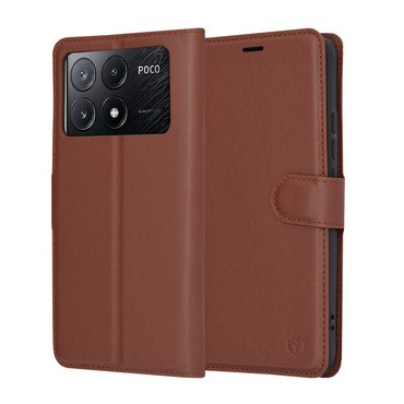 Etui Techsuit "Leather Folio" za Xiaomi Poco X6 Pro - rjav