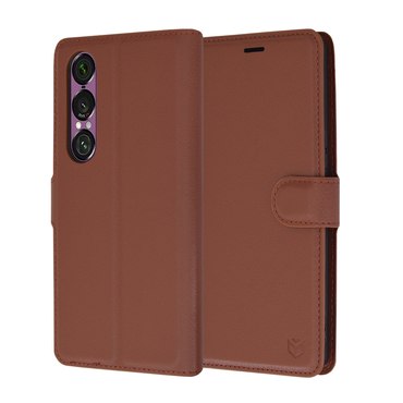 Etui Techsuit "Leather Folio" za Sony Xperia 1 VI - rjav