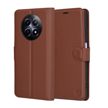 Etui Techsuit "Leather Folio" za Realme 12x / 12 - rjav