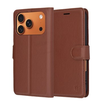 Etui Techsuit "Leather Folio" za iPhone 17 Pro Max - rjav