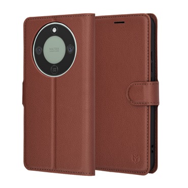 Etui Techsuit "Leather Folio" za Honor Magic8 Lite - rjav