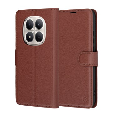 Etui Techsuit "Leather Folio" za Xiaomi Redmi Note 15 Pro 5G - rjav