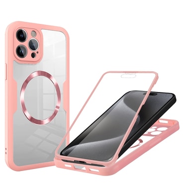 Hibridni Full body ovitek Techsuit "ColorVerse 360 MagSafe" za iPhone 15 Pro - pink