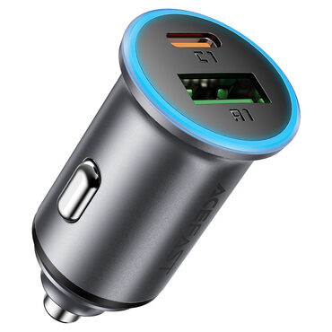 Avtomobilski 65W polnilec Acefast "B15" USB in USB-C - metal gray
