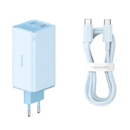 Stenski 100W polnilec Baseus "GaN6 Pro" 2x USB-A, 2x USB-C z USB-C v USB-C kablom - blue