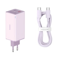 Stenski 100W polnilec Baseus "GaN6 Pro" 2x USB-A, 2x USB-C z USB-C v USB-C polnilnim kablom - purple