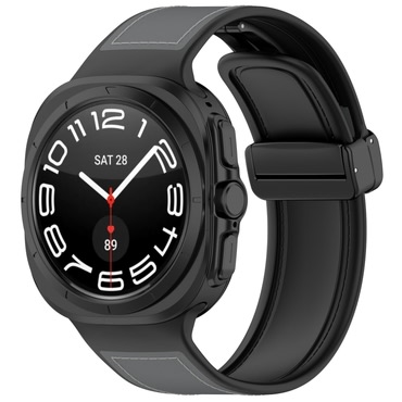 Silikonski pas Techsuit "W056" za Samsung Galaxy Watch Ultra 47mm / Galaxy Watch Ultra 2 - siv / črn 
