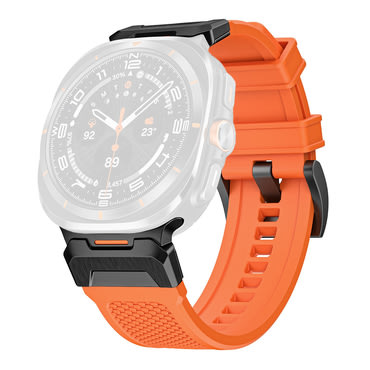 Silikonski pas Techsuit "W068" za Samsung Galaxy Watch Ultra 47mm / Galaxy Watch Ultra 2 - oranžen / črn