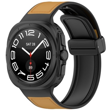 Silikonski pas Techsuit "W056" za Samsung Galaxy Watch Ultra 47mm / Galaxy Watch Ultra 2 - rjav / črn