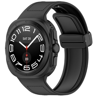 Usnjeni pas Techsuit "W056" za Samsung Galaxy Watch Ultra 47mm / Galaxy Watch Ultra 2 - črn