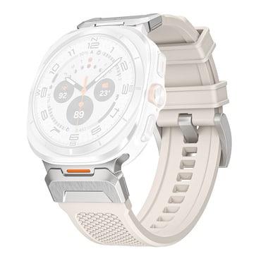 Silikonski pas Techsuit "W068" za Samsung Galaxy Watch Ultra 47mm / Galaxy Watch Ultra 2 - bež / srebn