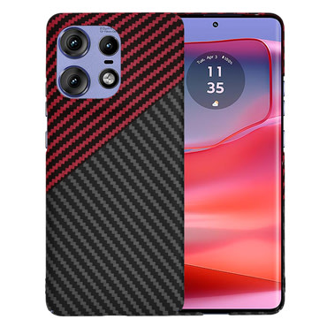 Trden TPU ovitek Techsuit "Carbonite FiberShell" za Motorola Edge 50 Pro - red vortex