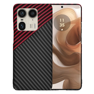 Trden TPU ovitek Techsuit "Carbonite FiberShell" za Motorola Edge 50 Ultra - red vortex